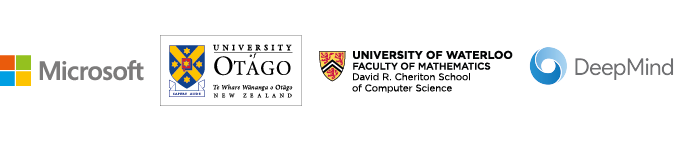 Bronze Sponsors: University of Otago - University Of Waterloo - DeepMind